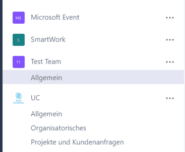 Microsoft Teams - Kanäle und Reiter