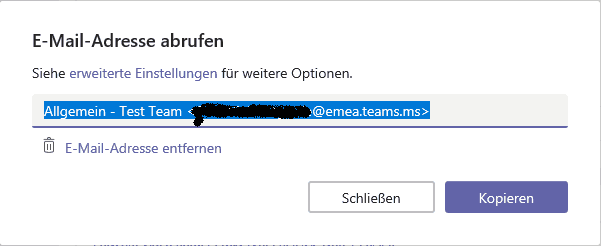 E-Mail-Adresse abrufen
