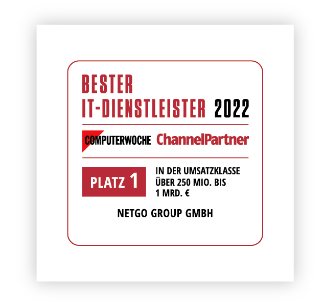 netgo wurde von Computerwoche und ChannelPartner zum besten IT-Dienstleister 2022 ausgezeichnet.