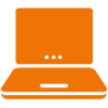 Oranges Icon mit Laptop