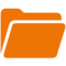 Orangenes Icon mit Dateiordner