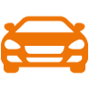 Orangenes Icon mit Auto