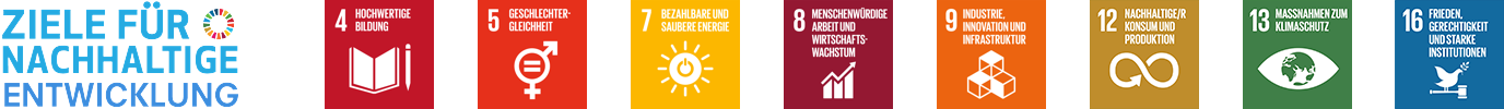 nachhaltigkeitsziele 4,5,7,8,9,12,13,16