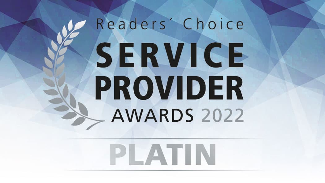 Reader's Choice Service Provider Award 2022 - Platin