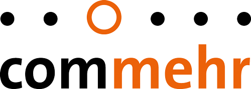 Logo von commehr, ein Unternehmen der netgo group.