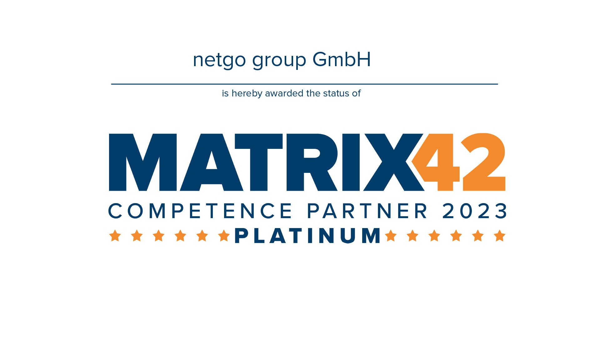 netgo ist Competence Partner Platinum bei Matrix42.