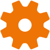 Icon mit einem Zahnrad als Symbol für die Software-Lösungen von netgo